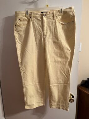 Charter Club Light Yellow Straight Leg Jean Capris